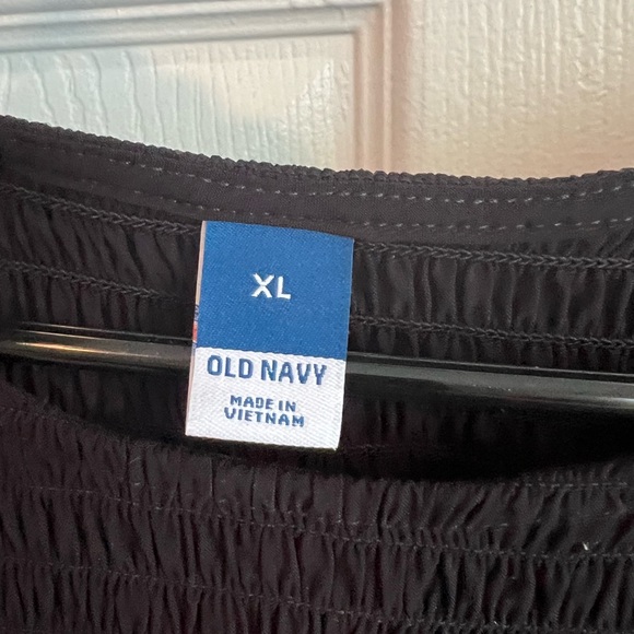 Old Navy Flutter-Sleeve Smocked Peplum Blouse (Black) - Picture 6 of 6